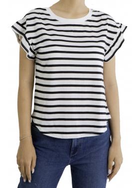 T shirt girocollo con volant Only